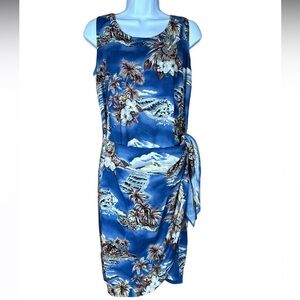 Vintage Hilo Hattie The Hawaiian Original Blue Floral Hawaiian Dress Size Medium